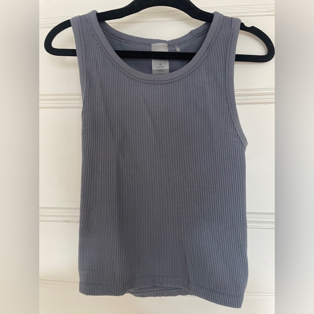 Sunday Best Blue Gray Ribbed Tank Top